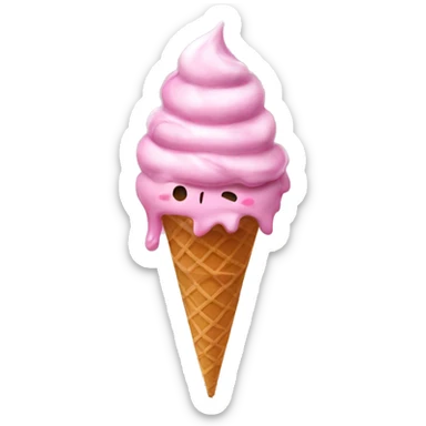 Pink ice cream sundae  sticker