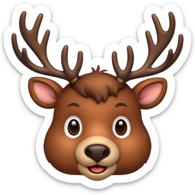 reindeer face sticker