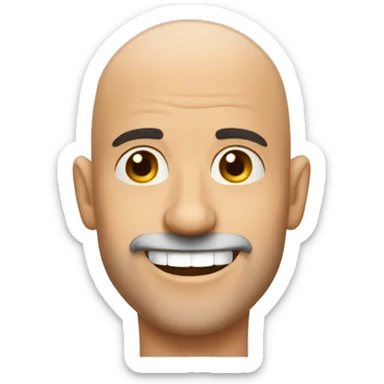 Bald spanish man big smile sticker