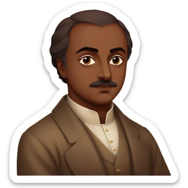 Cinematic Realistic Khalil Gibran Portrait Emoji, depicted as a poetic visionary with gentle thoughtful eyes in classic attire, rendered with soft textures and warm ethereal lighting that captures his literary spirit. sticker