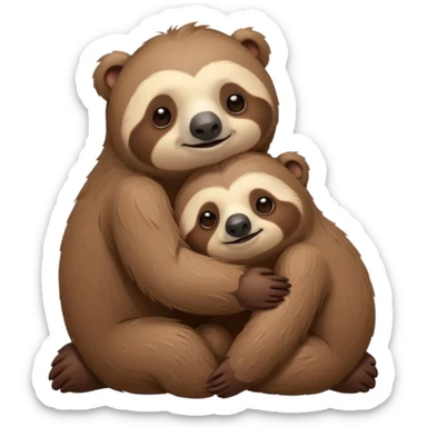 a sloth and a bear hugging sticker