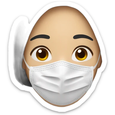 Asian Woman with N95 Mask sticker