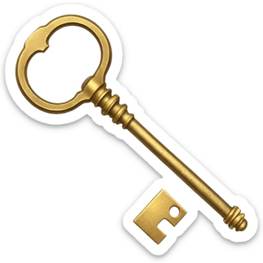 The design is an antique-style (or "skeleton") key. The color is a worn, textured gold or brass, which will stand out against YouTube's dark mode and ties into the yellow text boxes on your thumbnails. The key itself symbolizes "unlocking" the "unseen" or "secret" stories you cover. sticker