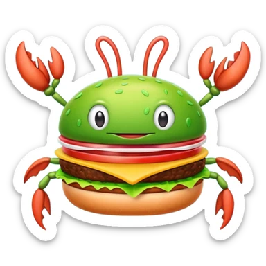 Plankton holding a Krabby Patty sticker