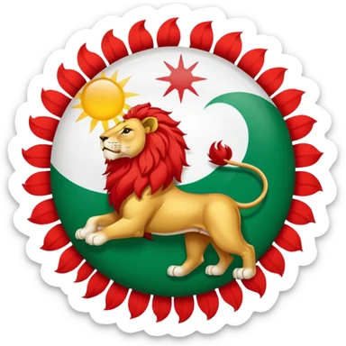 Iran flag lion and the sun flag sticker