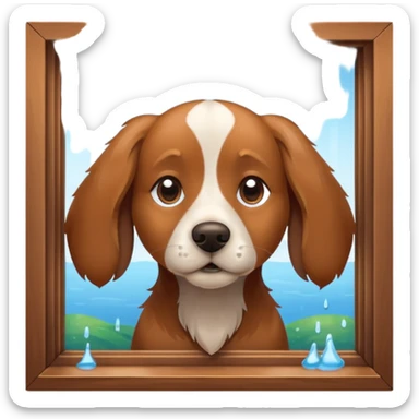 dog near window sticker