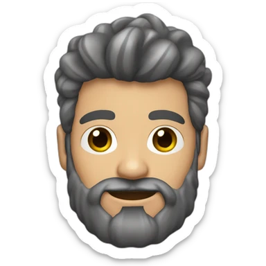 dos hombre pelo gris y barba de candado y hombre oelo negro y barba de candado sticker