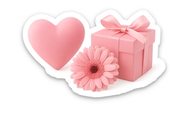 pink Valentine object. remove background sticker