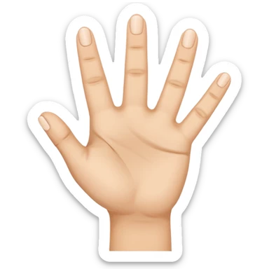 A hand with five fingers raises three fingers and lowers two fingers sticker