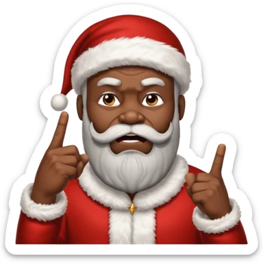 black Santa middle finger  sticker