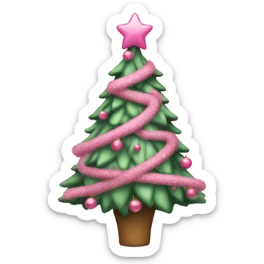 ￼Pink Christmas tree sticker