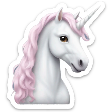 Fullbody White unicorn with pastel color mane  sticker