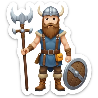 road builder full body as a viking with long bear sticker