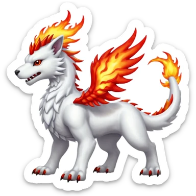 Metallic Fiery Aerial Wickerbeast-Reshiram-canine sticker