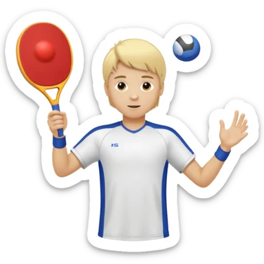 Chico  rubio bajo el sol jugando padel  sticker