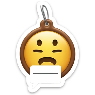 a brown price tag with a speech bubble (that has 3 dots) inside it sticker