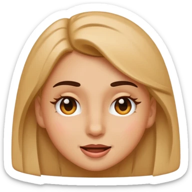 a girl's face winking simple emoji style sticker