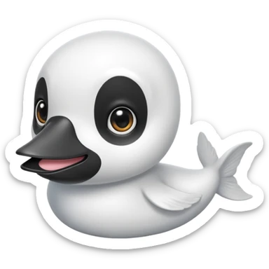 Crea una cría de foca arpa (conocida como whitecoat) descansando sobre el hielo.Es prácticamente una esfera perfecta de pelaje blanco y esponjoso.Tiene ojos oscuros, una nariz negra pequeña y bigotes largos que resaltan sobre su cara clara sticker