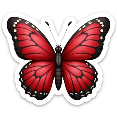 butterfly dark red sticker