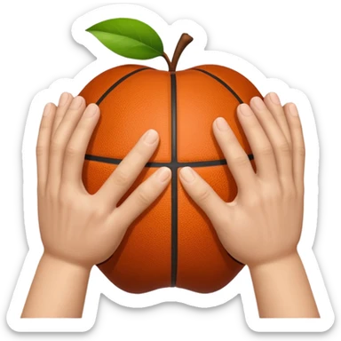 A 3D Apple-style emoji showing two human hands making a basketball “time-out” gesture — one hand held vertically and the other horizontally forming a “T” shape. Only hands visible, cheerful and clear design, white background, soft shadows, realistic skin tone and glossy Apple emoji finish sticker