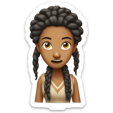 Pretty Indian girl mad and dread head arguing  sticker