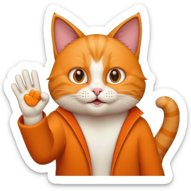cat flipping someone off sticker