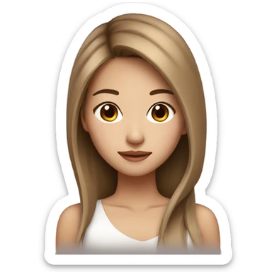 stunning asian girl light brown hair  sticker