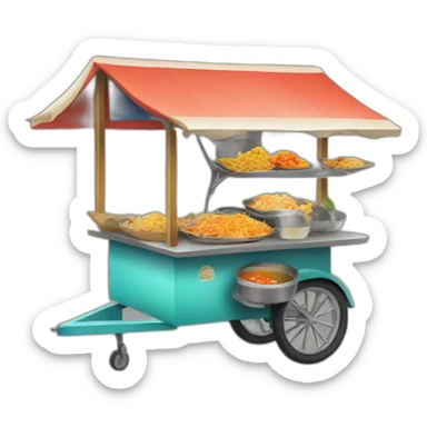 thai street food cart sticker