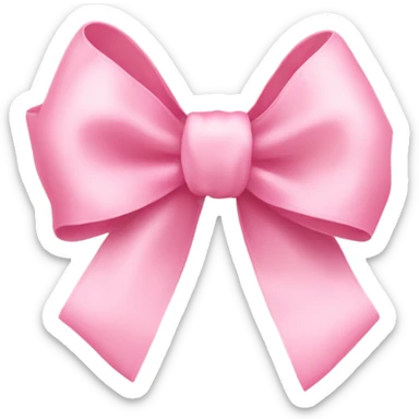 light pink ribbon bow on bear ear sticker