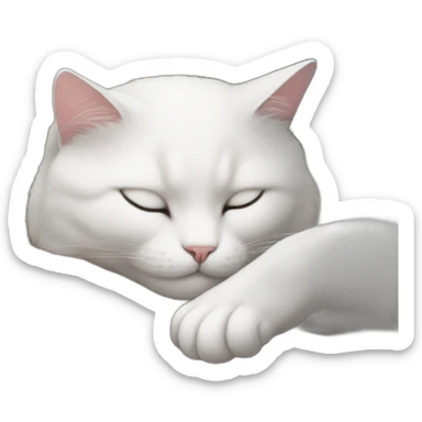 Totally white cat sleeping near by totally black cat sticker