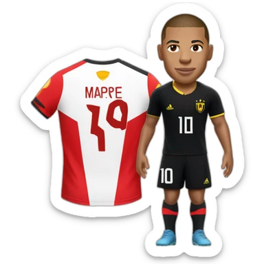 Mbappe avec le maillot de la Belgique sticker