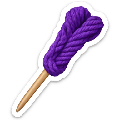 Crochet hook purple yarn sticker