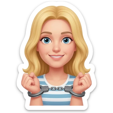 Blond Women in handcuffs sticker