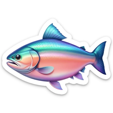 Pink salmon fish sticker
