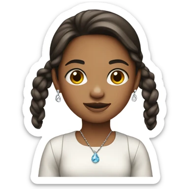 girl with ipad and earrings sticker