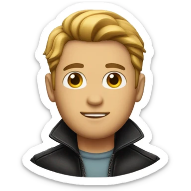 mysterious guy with leather jacket sticker