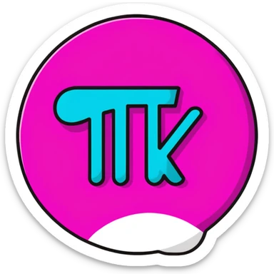 Minimalist sticker with white 'tt' letters on a black circle with cyan, magenta, and yellow dots below, cap with street style influence sticker