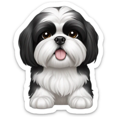 Black and white only shih tzu wearing air jordan shoes sticker