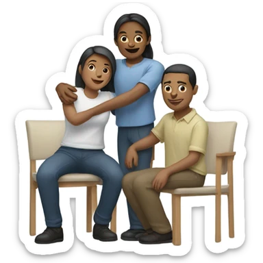 Person stretching another persons elbow sticker