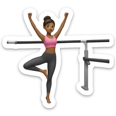brunette girl exercising barre sticker
