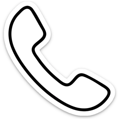 black and white, icon of telephone, minimalistic, thin black border outlines, the design uses thin black outlines for a clean and modern look, white background. c0!0r
 sticker