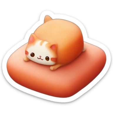 red rice cake mochi cat sticker