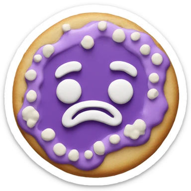 Christmas cookie with purple icing sticker