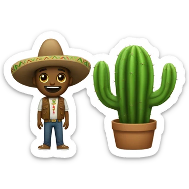 Mexican and cactus  sticker