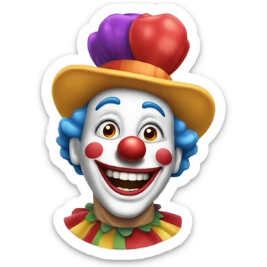Laughing clown sticker