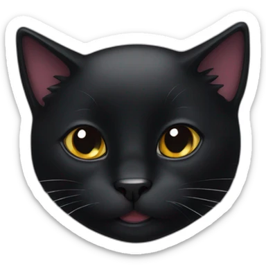 Sliping black cat sticker