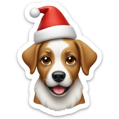 Dog with santa hat sticker