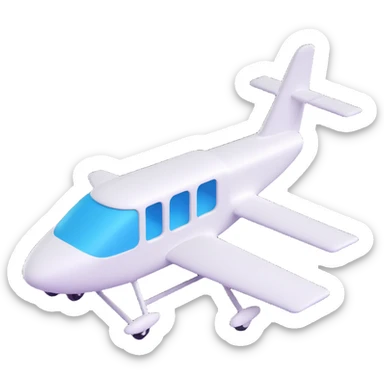 Make the glider white, remove any propeller, keep the 3D emoji style, no background. sticker