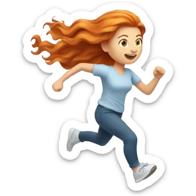 ginger girl running sticker