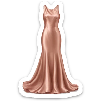 Realistic rose gold silk dress isolated sticker